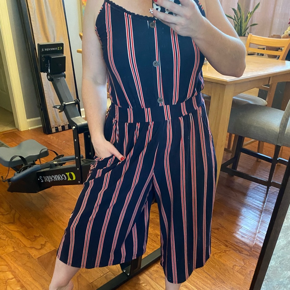 RED, WHITE, & BLUE Striped Jumpsuit 🔴⚪️🔵
